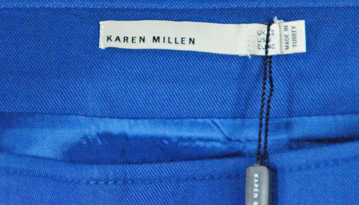 Karen Millen Blue A Line Sailor Color Block BLACK LABEL Mini Skirt 8 NWT