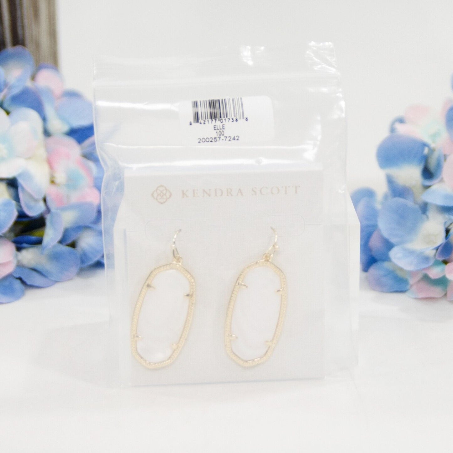 Kendra Scott Elle Ivory Mother of Pearl Gold Plated Statement Earrings NWT