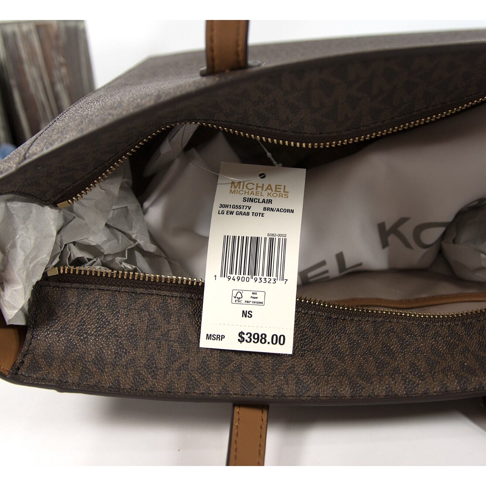 tas sling-bag Michael Kors Selma Brown Crossbody Bag