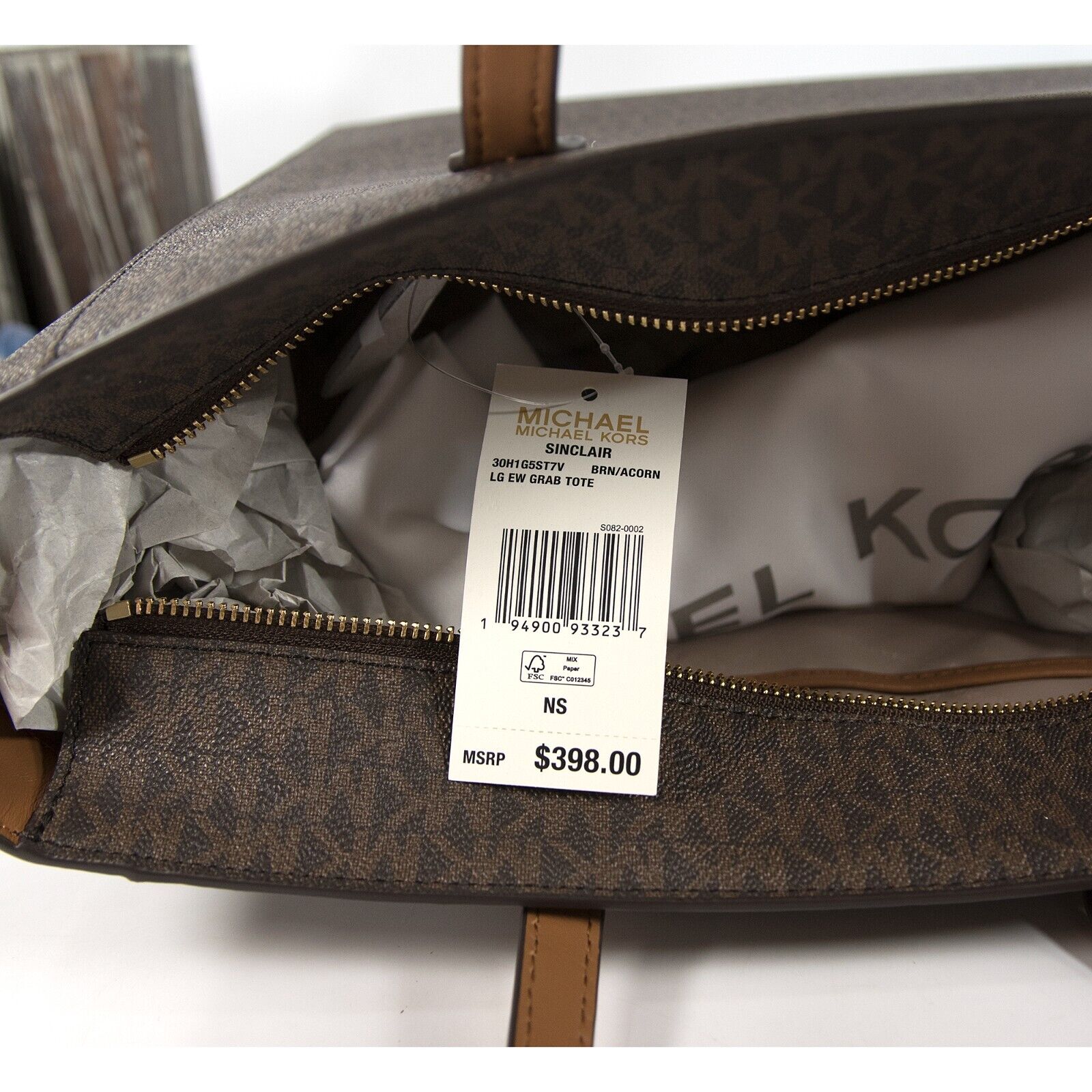 MICHAEL Michael Kors Sinclair Large East West Grab Canvas Tote Bag