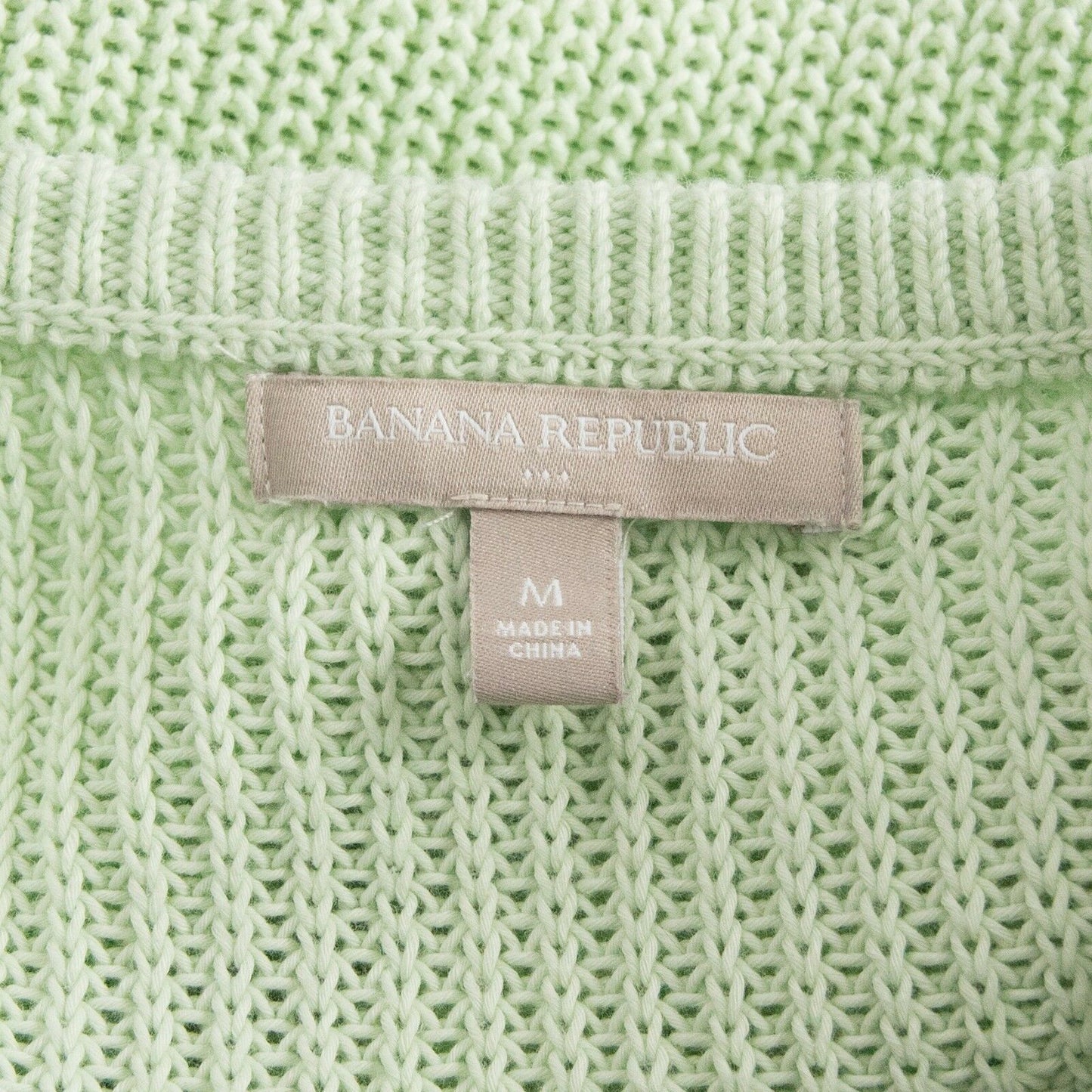 Banana Republic Pale Lime Green Chunky Cable Knit Oversize Sweater M