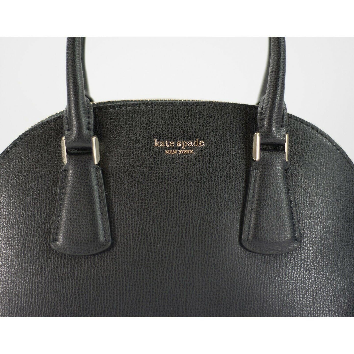 Kate Spade Sylvia Black Leather Large Dome Satchel Bag NWT