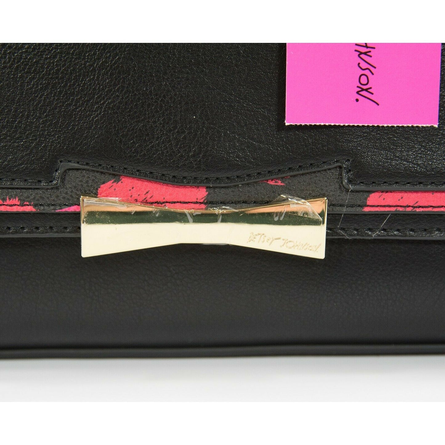 Betsey Johnson Black Pink Leopard Shoulder Bag Satchel NWT