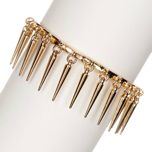 Amrita Singh Gold Spike Charm Stretch Bracelet BRC 1604 NWT