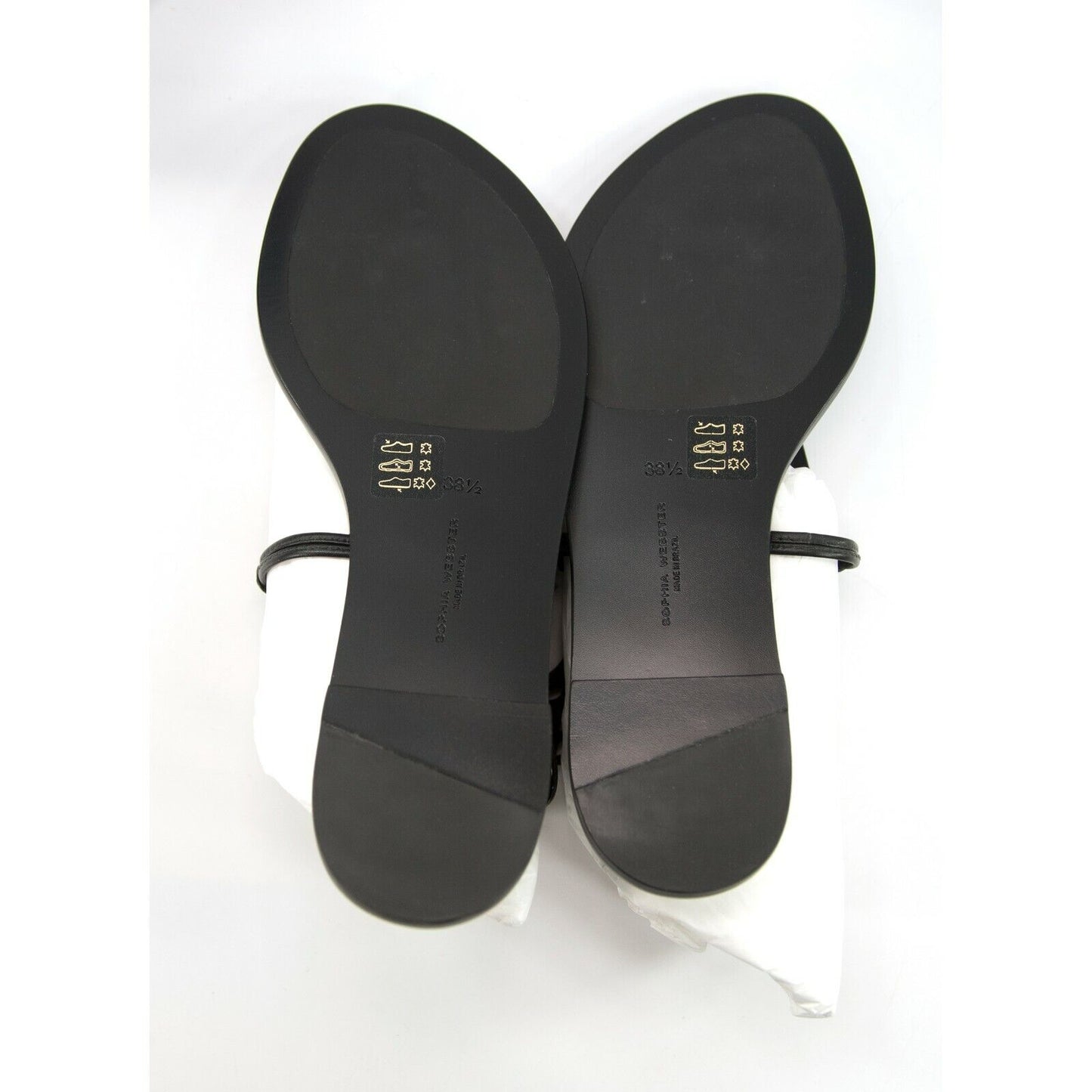 Sophia Webster Talulah Butterfly Black Leather Flat Sandals Size 38.5 NIB