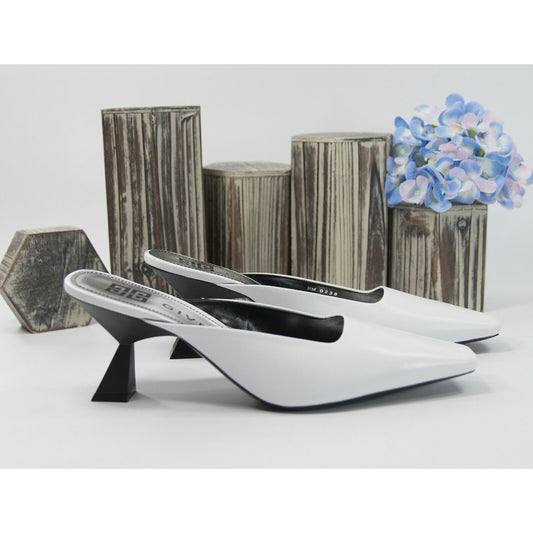 Givenchy White Lambskin 70MM Lookbook Mules Runway Heels Size 40 10 NIB