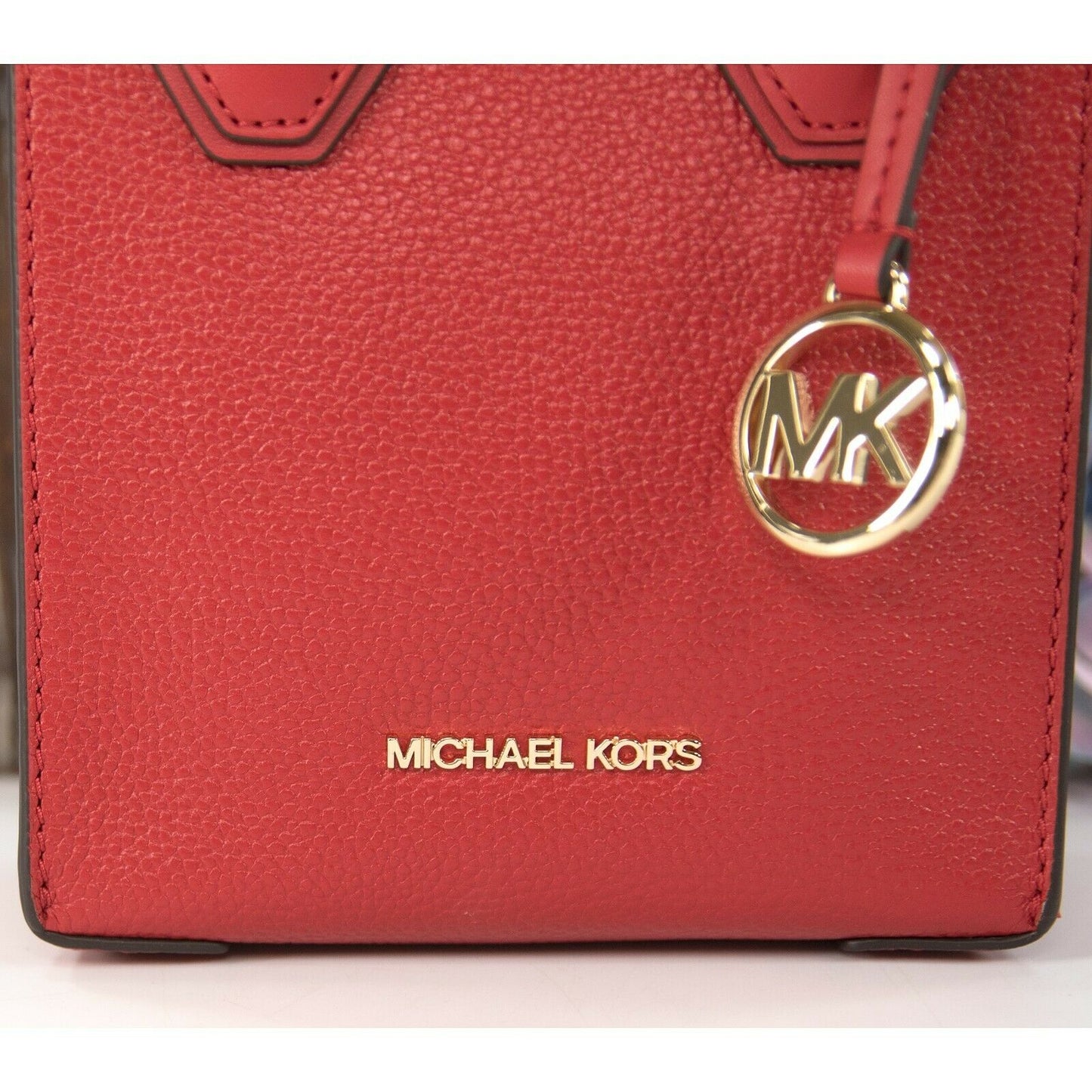 Michael Kors Flame Red Leather Mercer XS Extra Small Convertible Crossbody NWT