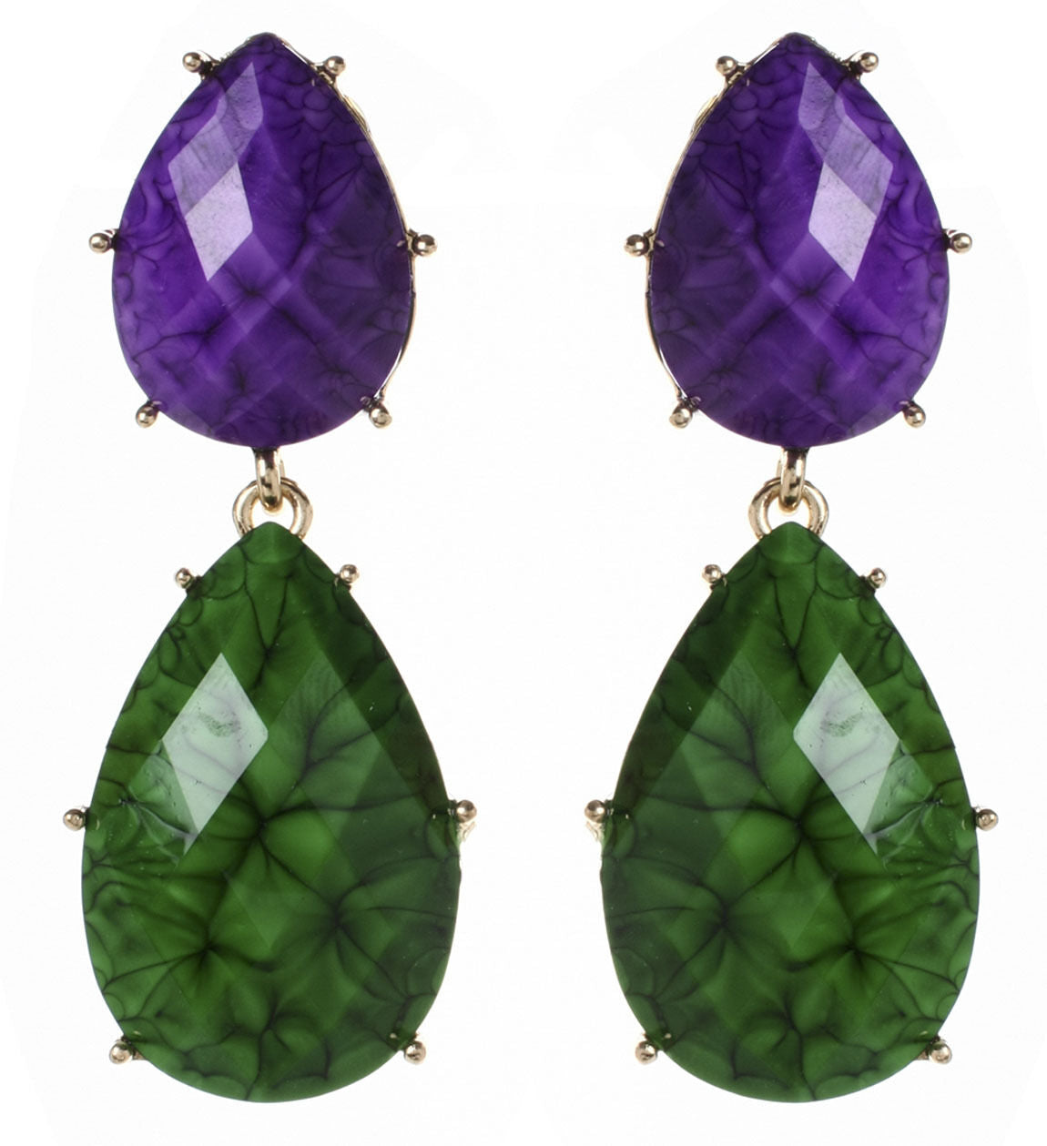 Amrita Singh Hampton Purple Evergreen Resin Earrings ERC 834 NWT