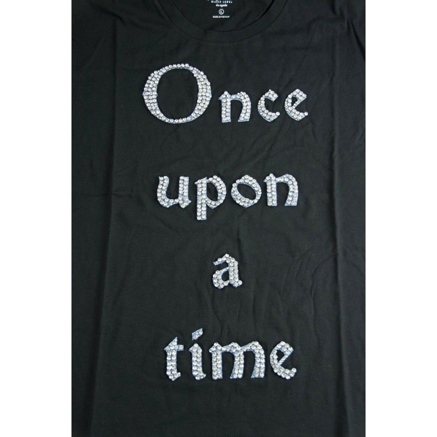 Juicy Couture Disney Crystal Once Upon A Time Beauty Beast Black T-Shirt L NWT