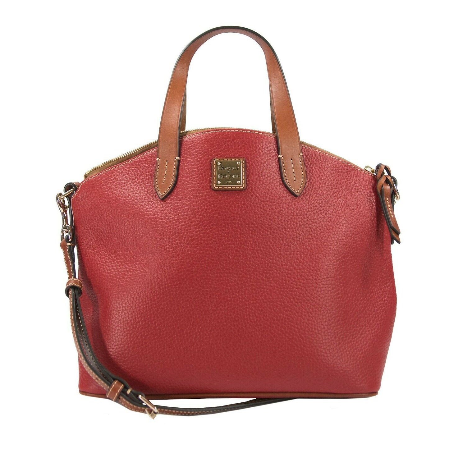 Dooney & Bourke Red Pebbled Leather Large Satchel Bag NWT