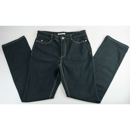 MAC Denim Black Straight Leg Boot Cut Stretch Contrast Stitch Jeans Size 44
