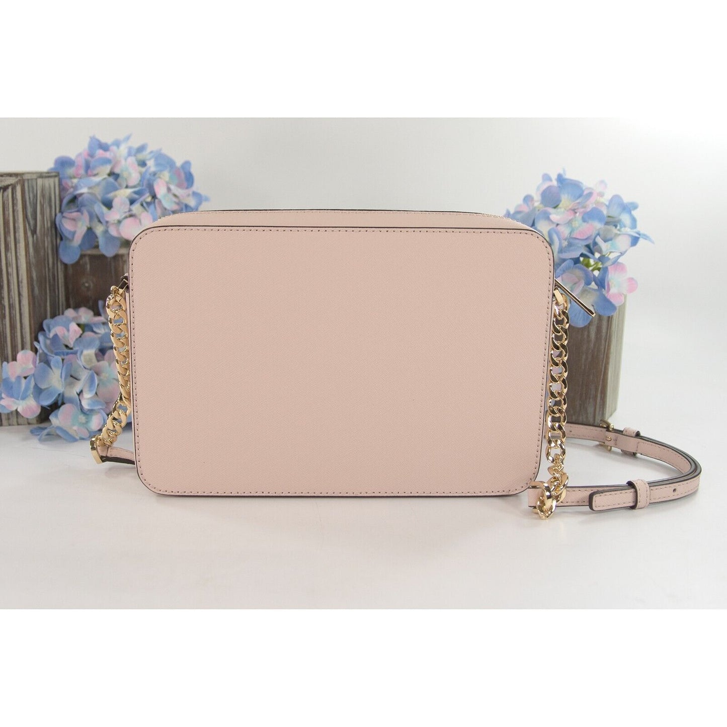 Michael Kors Jet Set Powder Blush Leather Large East West Crossbody Bag NWT