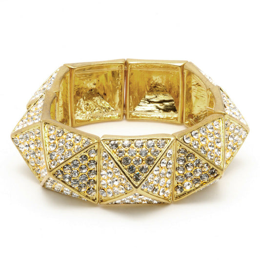 Amrita Singh Gold Crystal Kate Stretch Statement Bracelet BRC 39 NWT