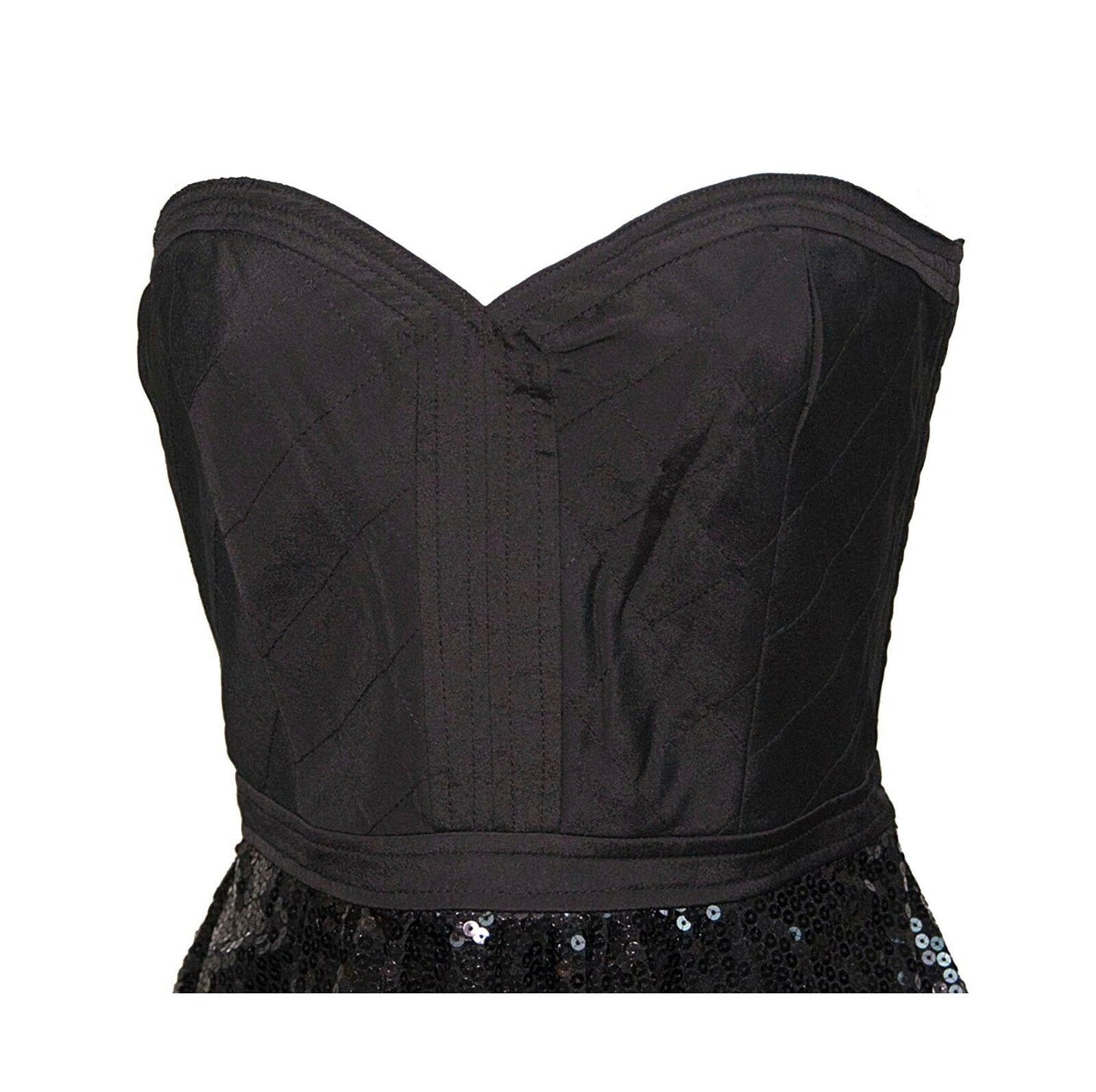 Pure Sugar Black Corset Sequin Skirt Cocktail Prom Party Bustier Dress S NWT