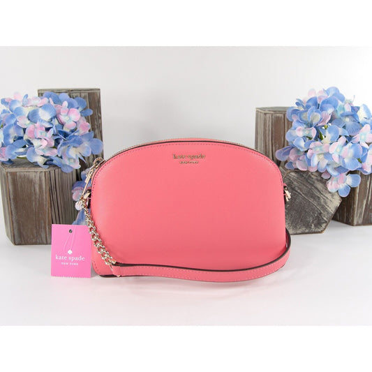 Kate Spade Cameron Street Hilli Garden Pink Leather Dome Crossbody Bag NWT