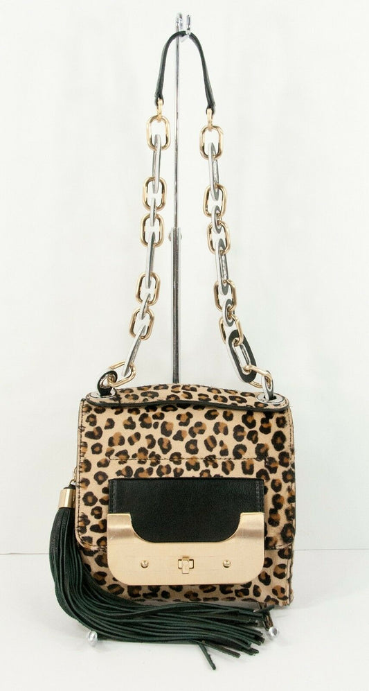 Diane Von Furstenberg Harper Bon Bon Leopard Pony Hair Leather Bag NWT $695